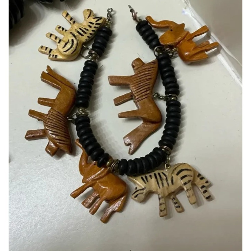 Wood Carved Safari Bracelet